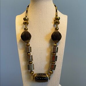 Vintage Ethnic Mixed Media Beaded Necklace